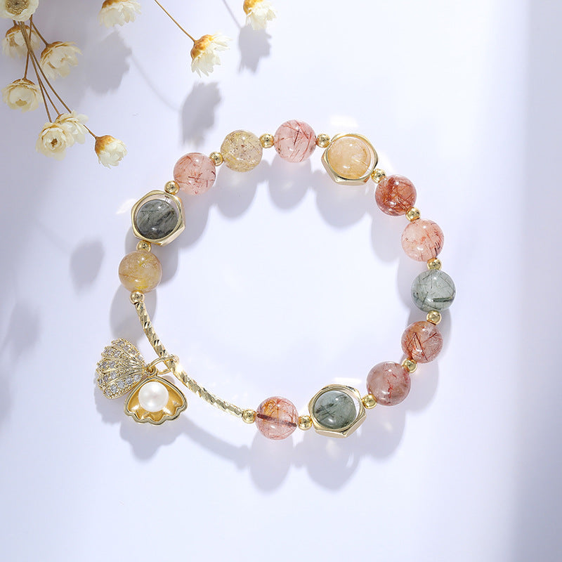 Vibrant Rainbow Crystal Bracelet with Sterling Silver Details and Fortune's Favor Collection