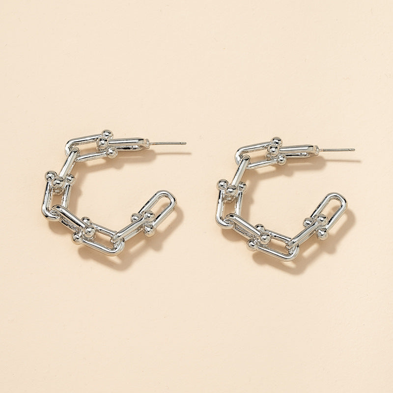 Metal C-Shaped Earrings - Vienna Verve Collection by Planderful