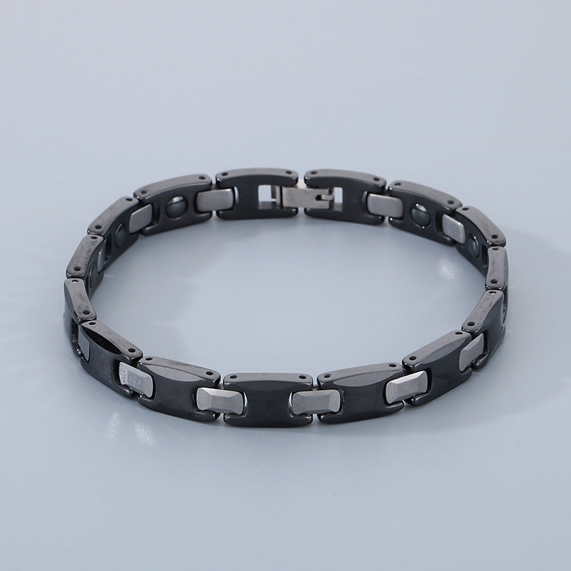 Couple's Magnetic Elegance - Stylish Black Tungsten Steel Bracelets for Him and Her