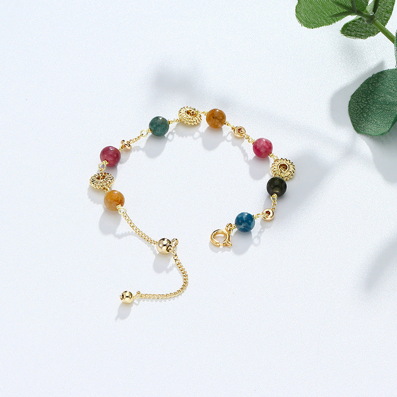 Colorful Tourmaline Sterling Silver Bracelet for Women - Fortune's Favor