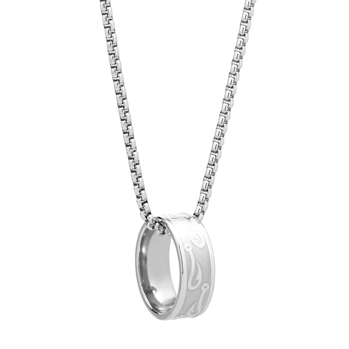 Versatile Men's Pearl Chain Necklace with Fish Hook Pendant