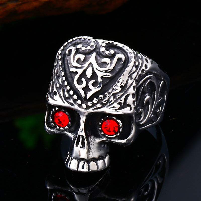 Wholesale Bold Retro Punk Skull Titanium Steel Men's Rings for Trendsetters