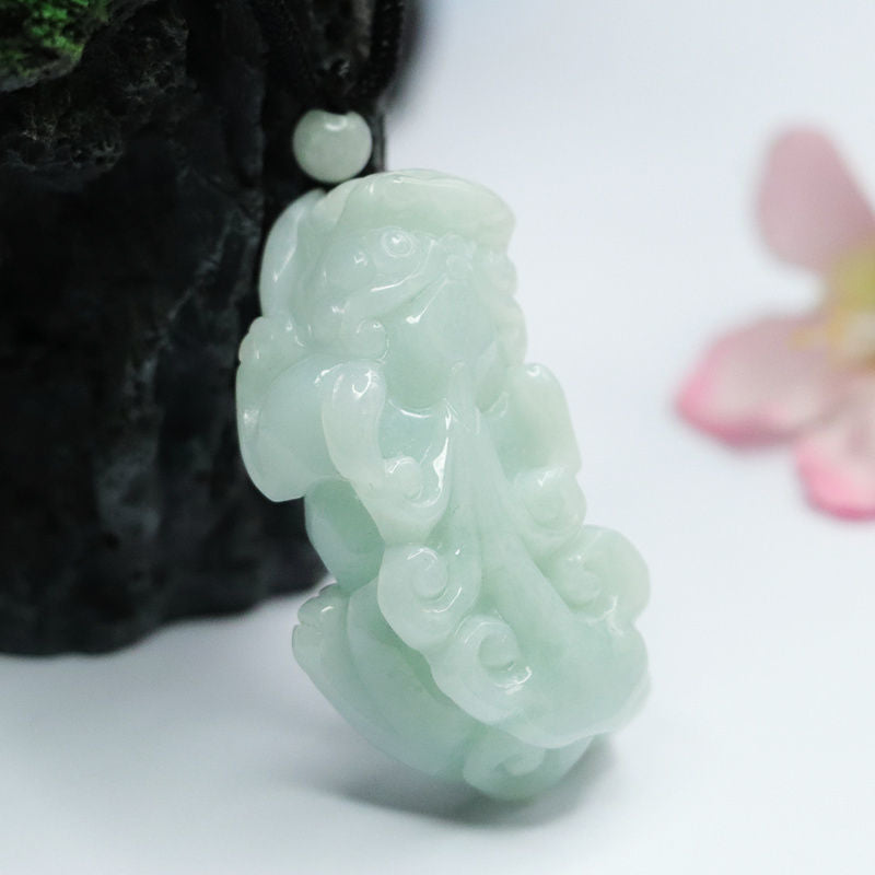 Fortune's Favor Sterling Silver Jade Pendant with Ruyi Pixiu Design