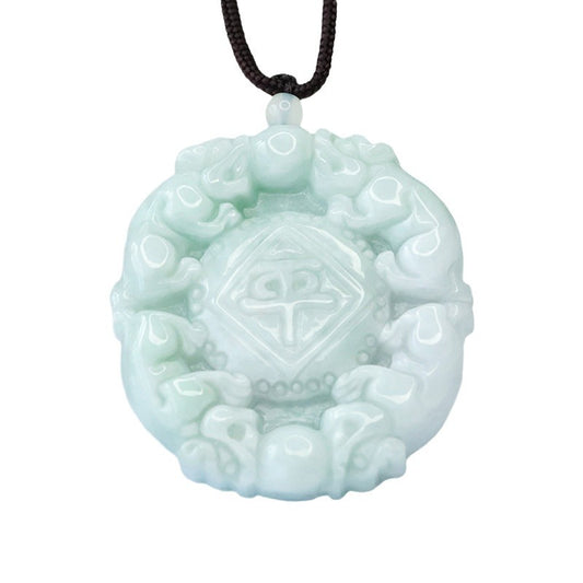 Myanmar A Grade Jade Pixiu Fortune's Favor Sterling Silver Pendant from Planderful Collection