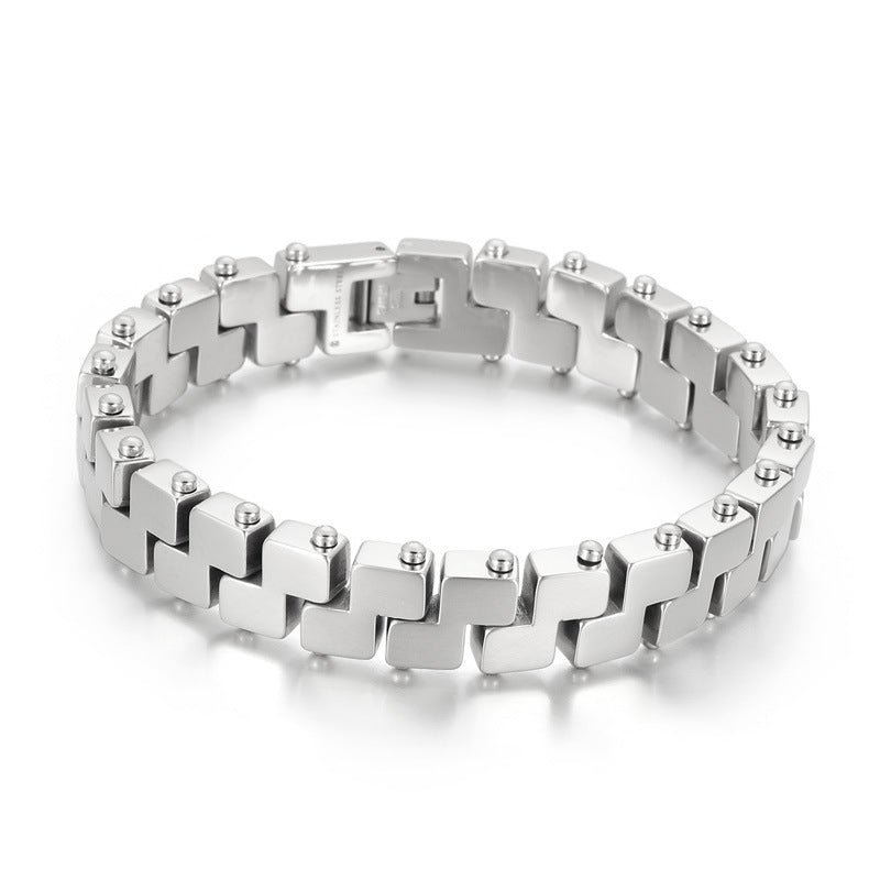 Personalized 18K Titanium Steel Men's Bracelet - Trendy European & American Style