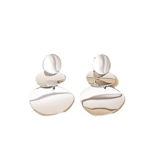 Retro Chic 3-Layer Round Earrings in Vienna Verve Collection