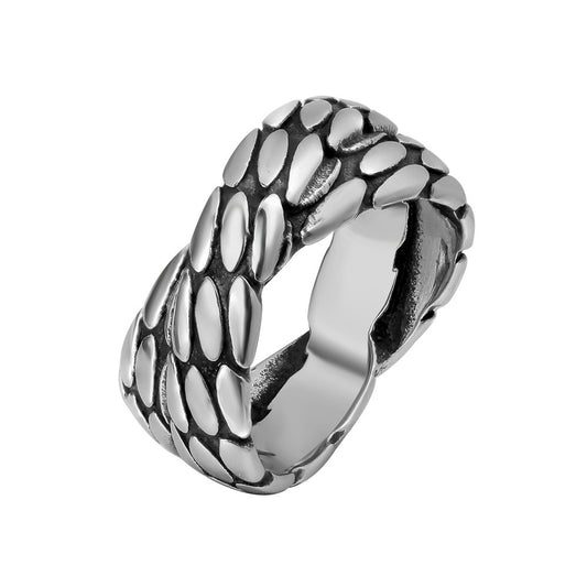 Retro Cross X Titanium Steel Ring for European and American Style