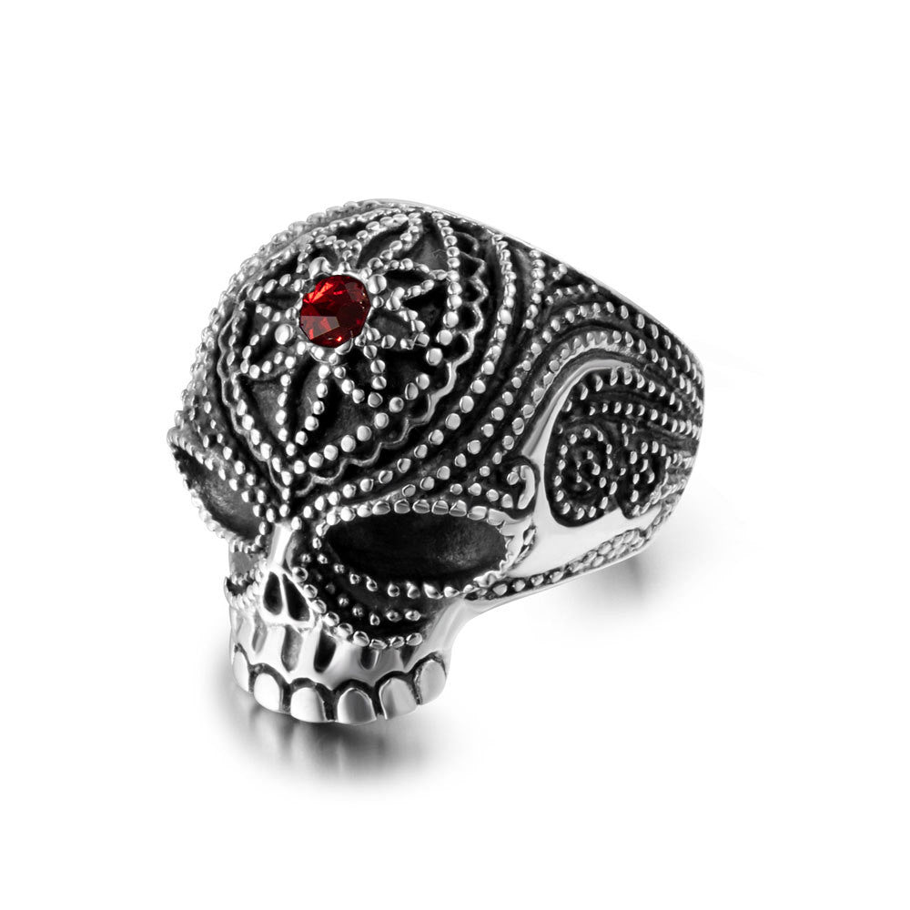 Titanium Steel Skull Ghost Head Ring for Men – Exaggerated Nightclub Jewelry in Sizes 7-12