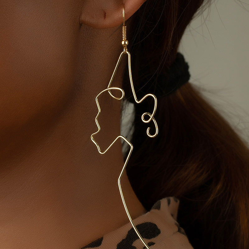 Exaggerated Abstract Figure Earrings Set - Vienna Verve Collection