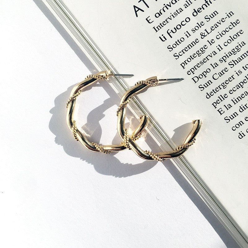 C-shaped Alloy Earrings by Vienna Verve Collection