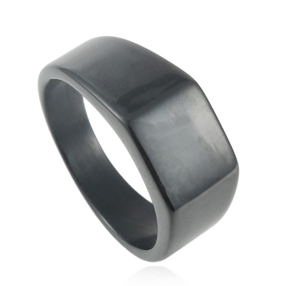 Stylish Titanium Steel Square Rings for Trendy Men and Women - Versatile Fashion Accessory