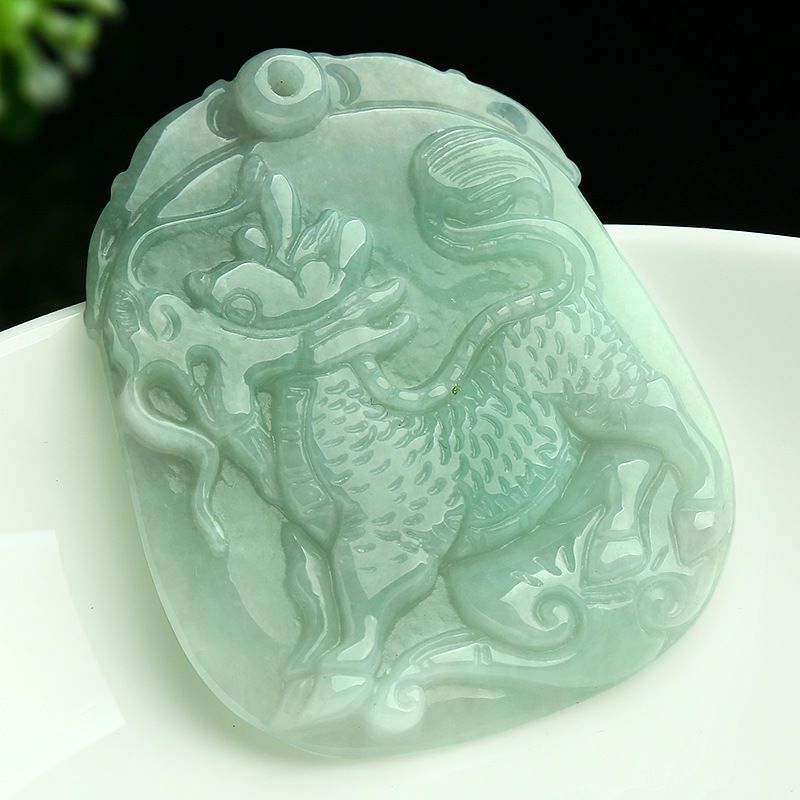 Jade Qilin Sterling Silver Pendant from the Fortune's Favor Collection