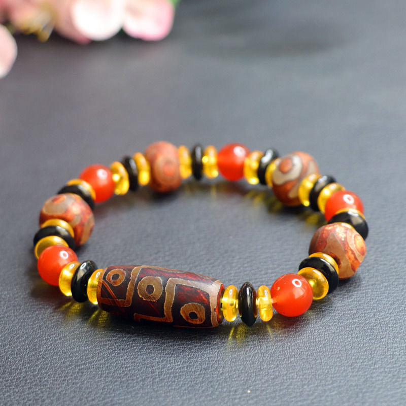 Heavenly Agate Bracelet - Sterling Silver and Colorful Beads