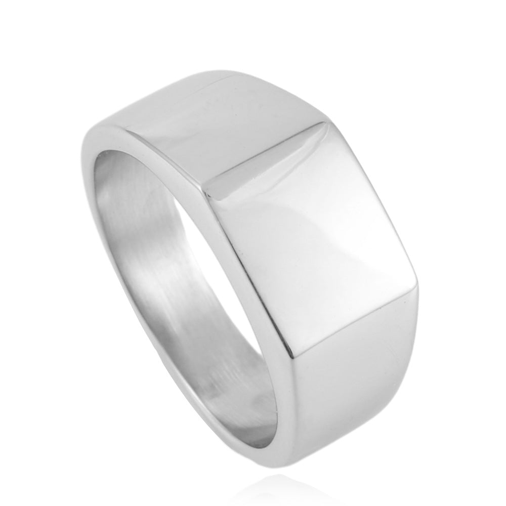 Stylish Titanium Steel Square Rings for Trendy Men and Women - Versatile Fashion Accessory