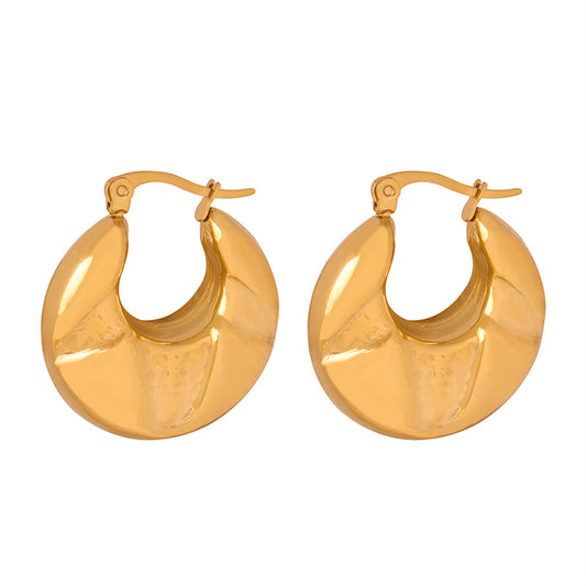 Golden Geometric High-Fashion Earrings with Unique Design