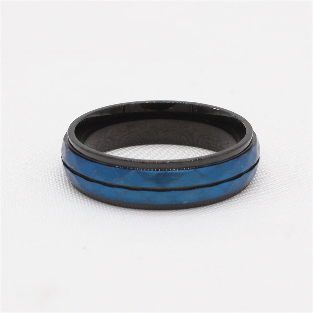 Cool Blue Titanium Steel Men's Ring - Everyday Genie Collection