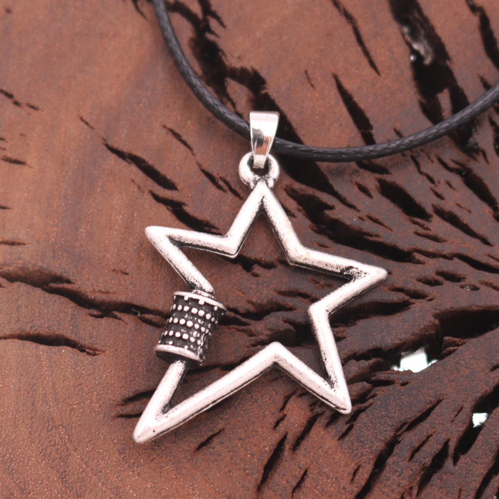 Creative Star Tide Alloy Pendant Necklace - Korean Hip-Hop Sweater Chain Jewelry