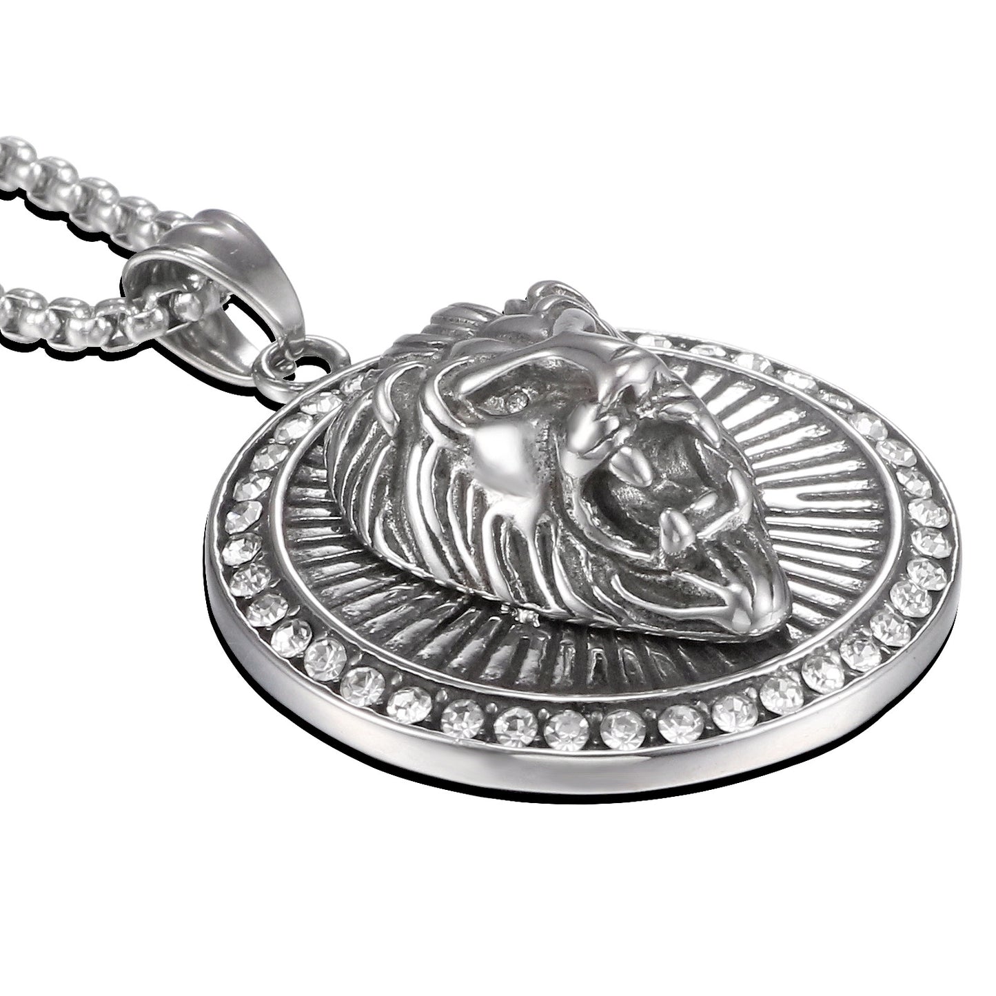 Titanium Steel Retro Lion Head Pendant for Men - European and American Style Jewelry