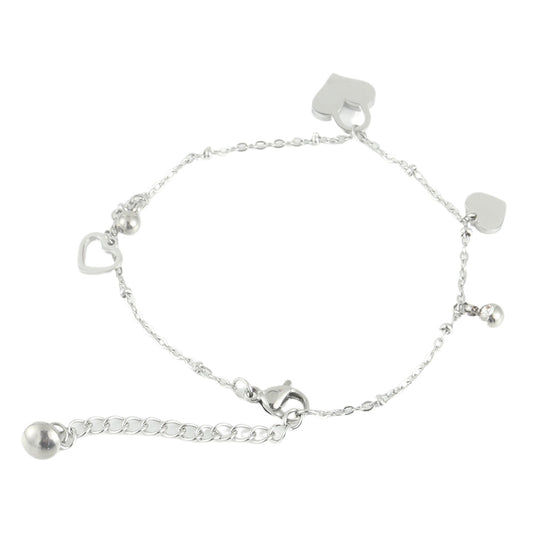 Heartfelt Elegance: Titanium Steel Women's Charm Bracelet