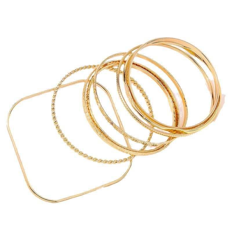 Bohemian Ripple Metal Bracelet Set - Vienna Verve Collection