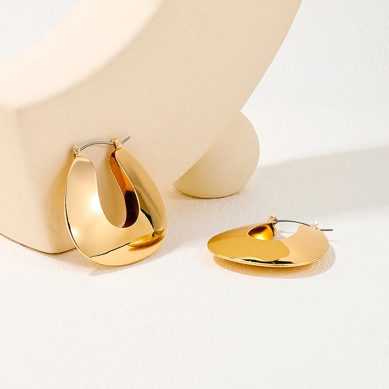 Exaggerated Geometry Metal Ring Earrings Set for Women - Vienna Verve Collection