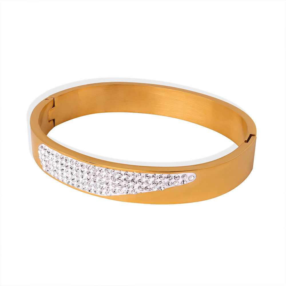 Golden Zircon Bracelet - Exquisite High-End Fashion Jewelry for Women