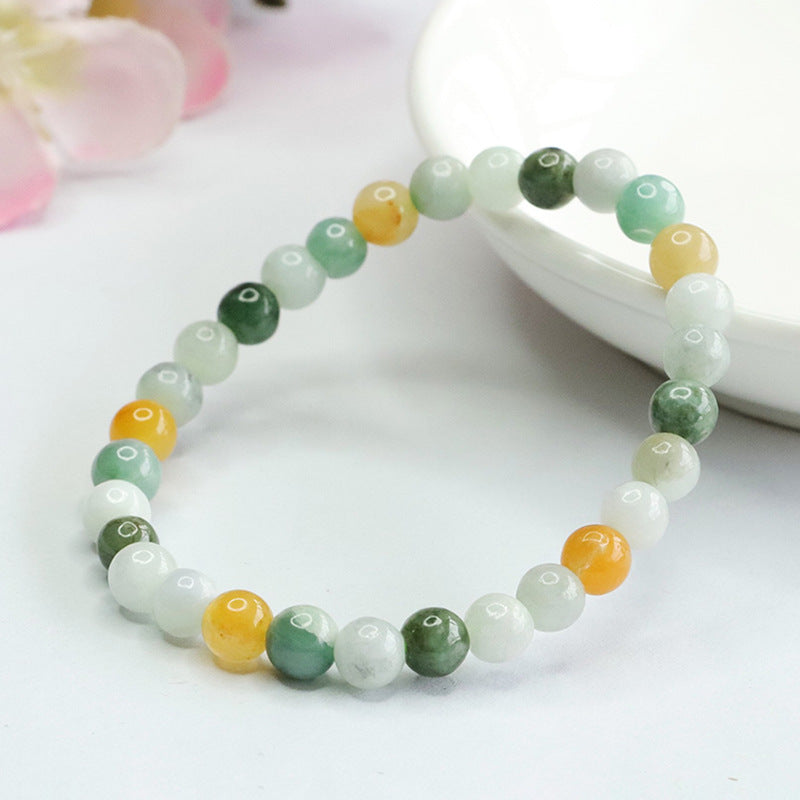 Colorful Jade Bracelet in Sterling Silver