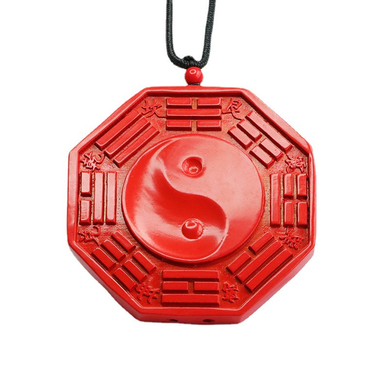 Red Sand Yin Yang Bagua Tag Pendant for Harmonizing and Protecting