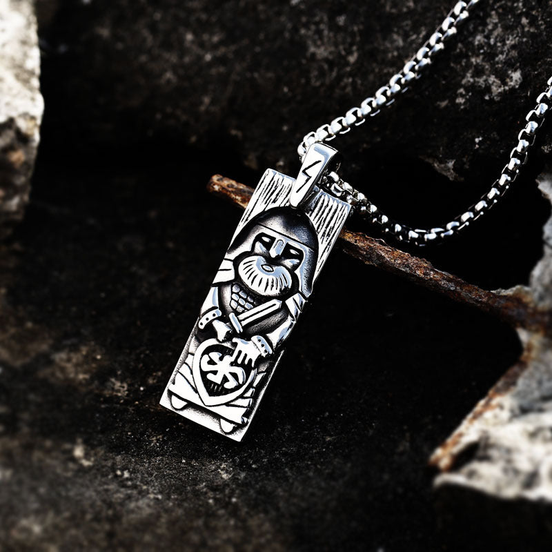 Vintage Viking Odin Pendant for Men - Titanium Steel Jewelry Inspired by European and American Mythology