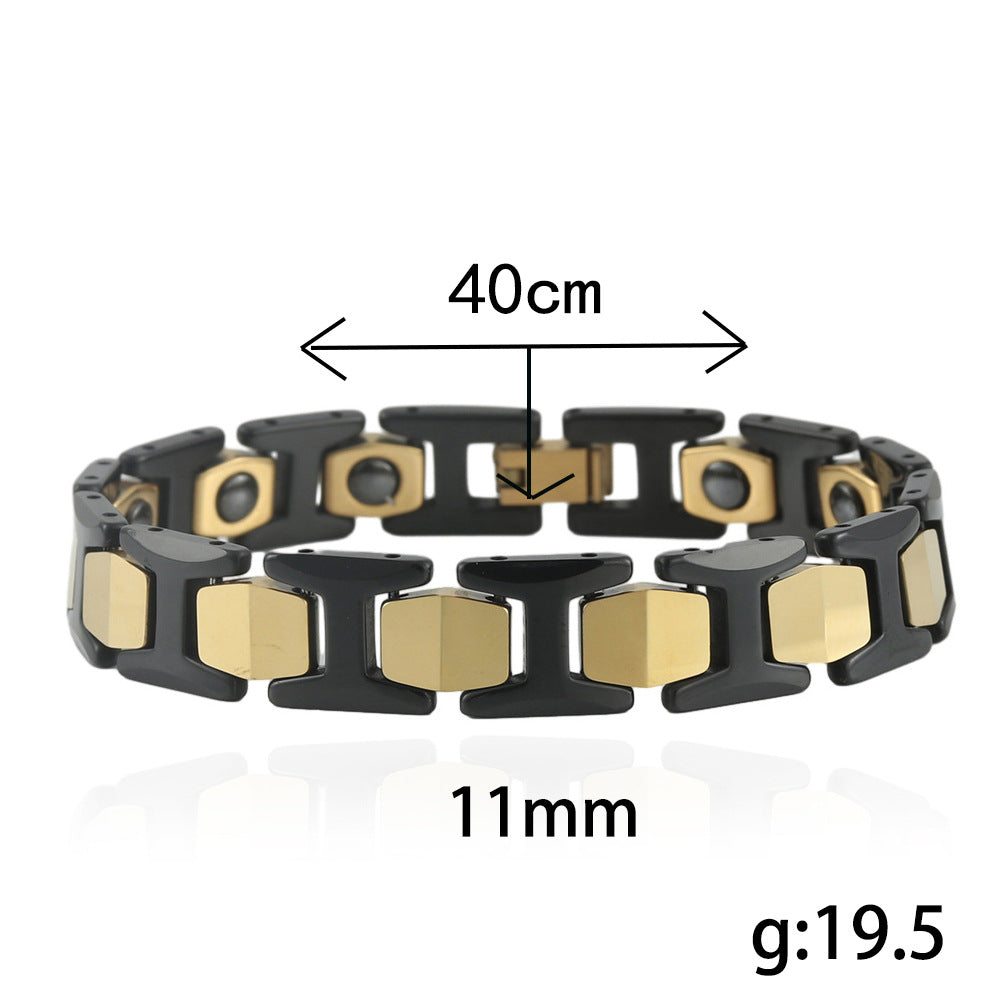 Customizable Punk Titanium Steel Bracelet for Men and Women - Stylish European and American Design