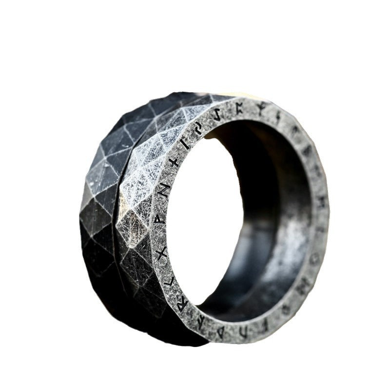 Personalized Viking Letter Titanium Steel Ring for Men - A Fusion of South Korean and Japanese Fashion