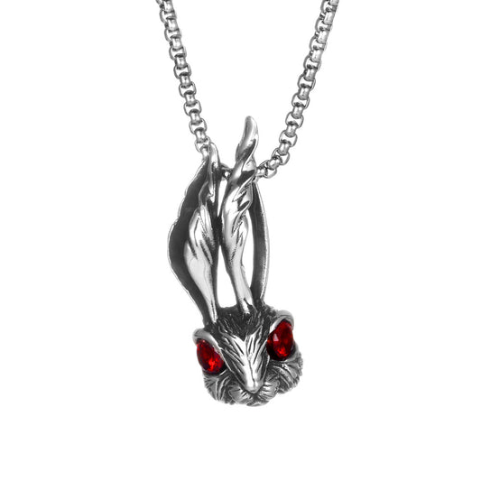 Retro Red-Eyed Bugs Titanium Steel Men's Pendant Necklace