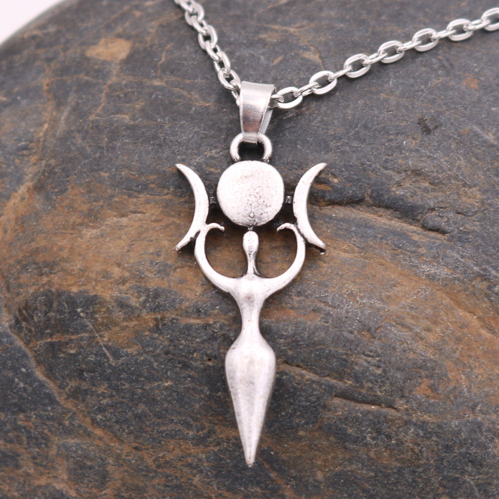 Celestial Goddess Celtic Moon Necklace - Norse Legacy Divine Jewelry