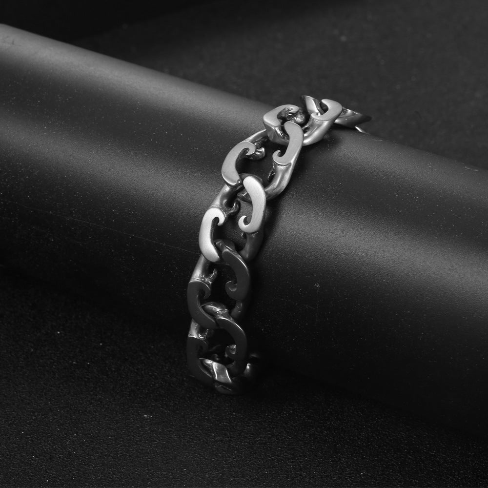 Personalized Titanium Steel Men's Bracelet - Edgy Splicing Hip-Hop Rock Jewelry