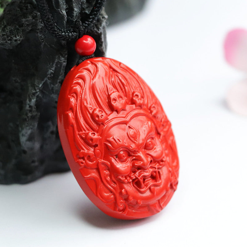 Zhong Kui Red Sand Pendant with Cinnabar Stone