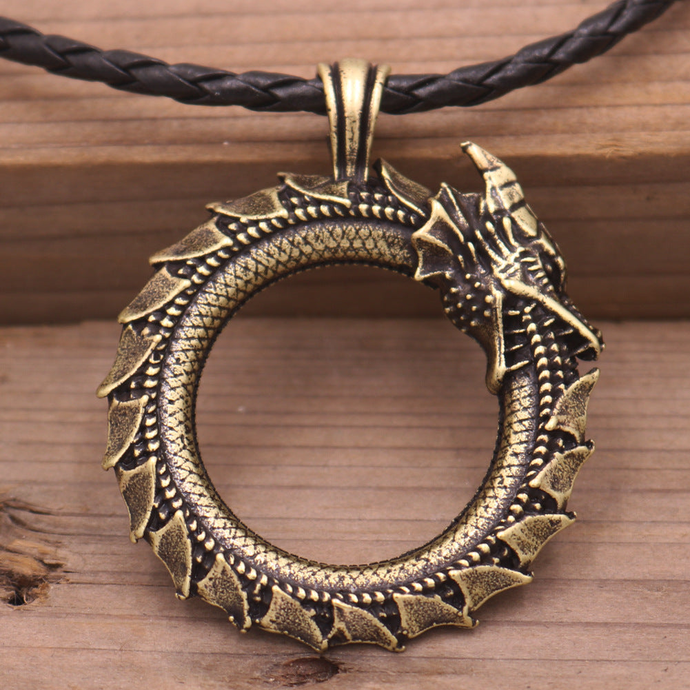 Viking Dragon Head Pendant and Ring Set - Norse Legacy Collection