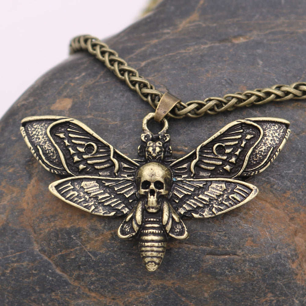 Moth Metal Necklace with Norse Legacy Design for Men - Exclusive Jewelry Piece