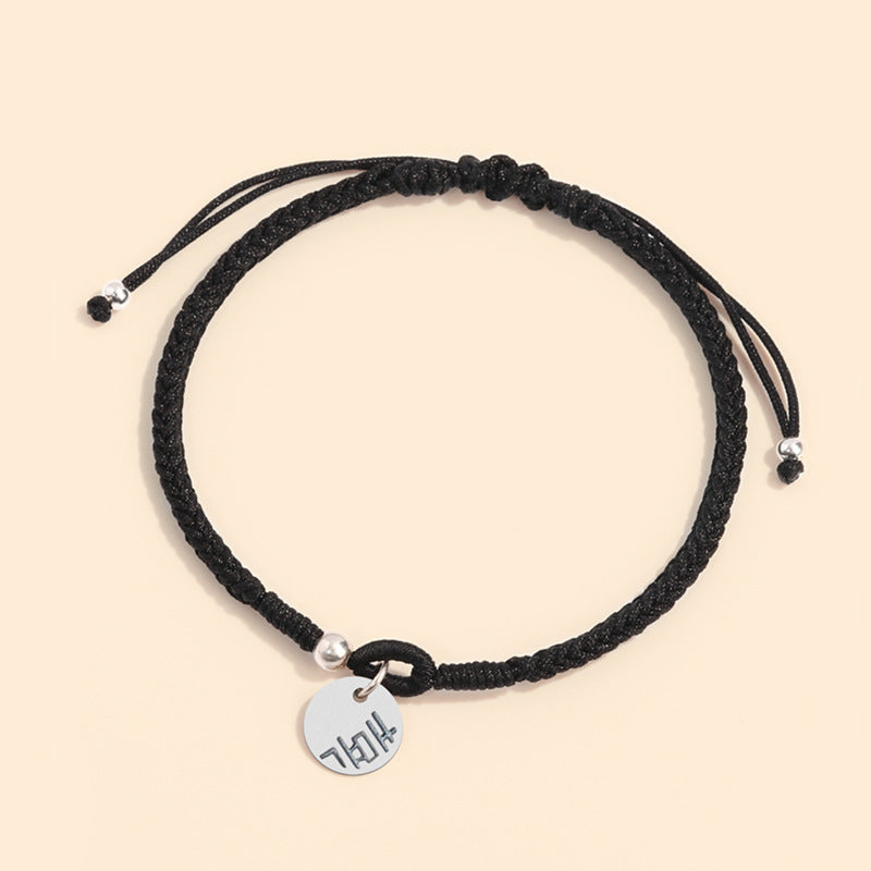 Fortune's Favor Handmade Woven Bracelet with Happy Character Tag - Original Gift for Men and Women