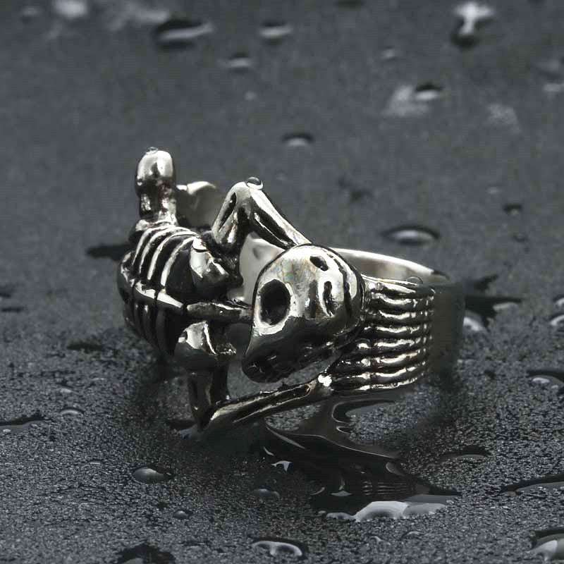 Titanium Steel Skull Ring for Men - Retro Punk Hip Hop Jewelry from Manufacturer