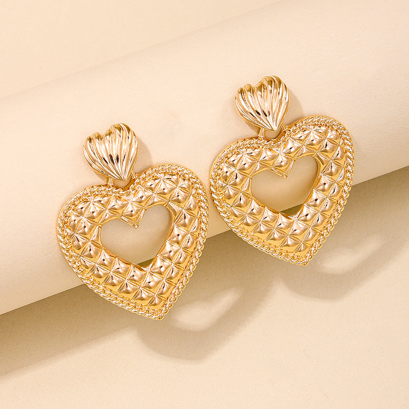 Exaggerated Retro Love Swing Earrings - Vienna Verve Collection