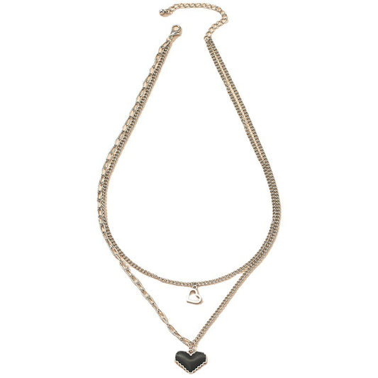 Double-Layer Love Necklace with Niche Design - Vienna Verve Collection