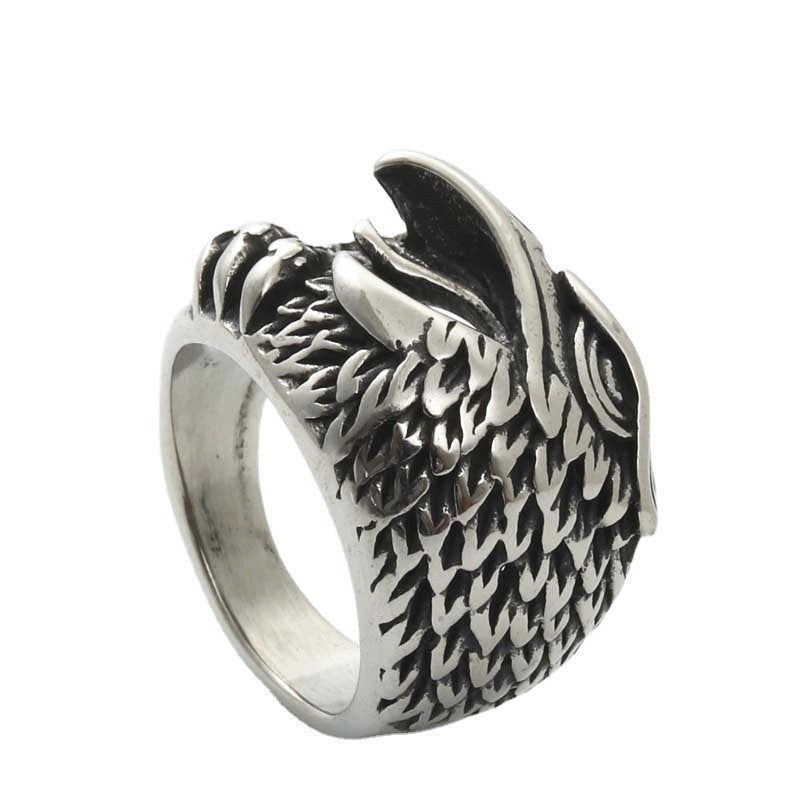 Titanium Steel Eagle Ring for Men - Retro Hipster Punk Jewelry Directly from Manufacturer