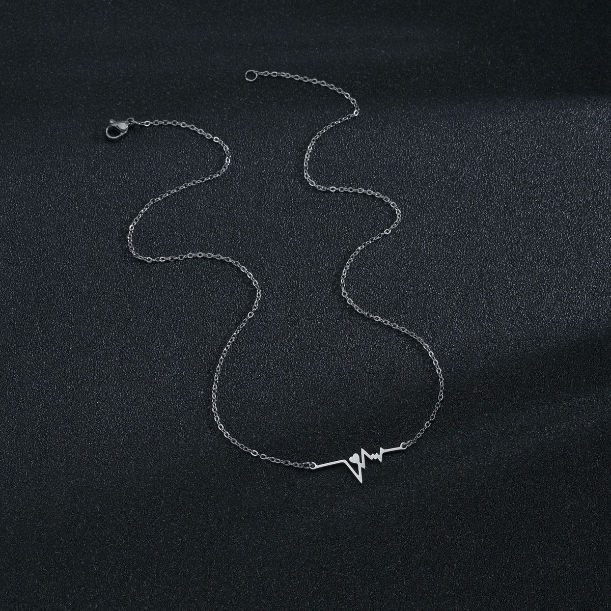 Wholesale Electrocardiogram Stainless Steel Necklace with Japanese and Korean Style