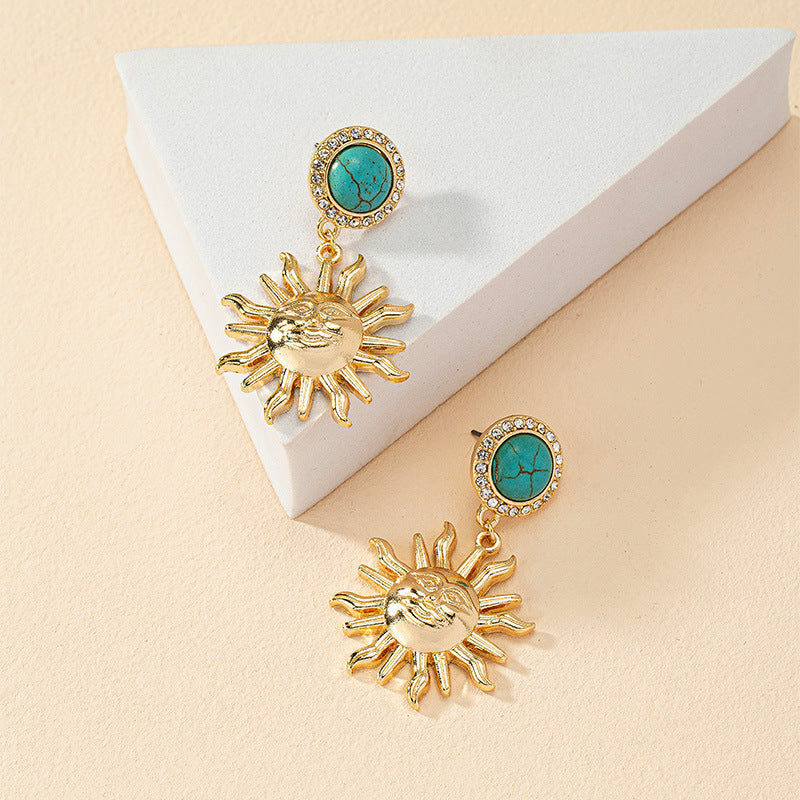 Sunflower Pearl Retro Earrings - Vienna Verve Collection