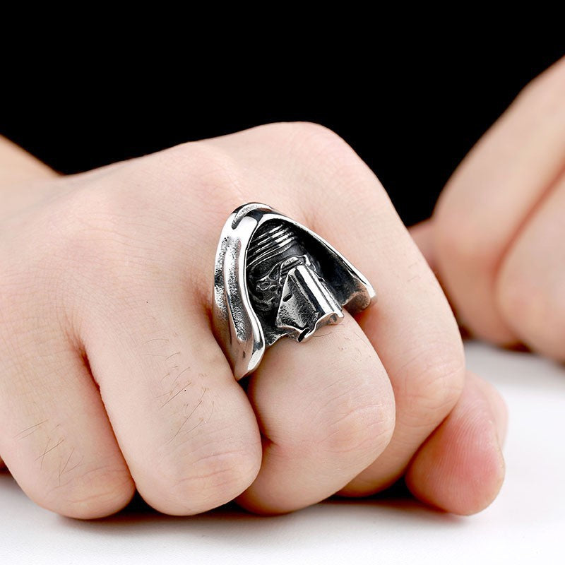 Kylo Ren Inspired Titanium Steel Ring for Men, Star Wars Personality Accessory