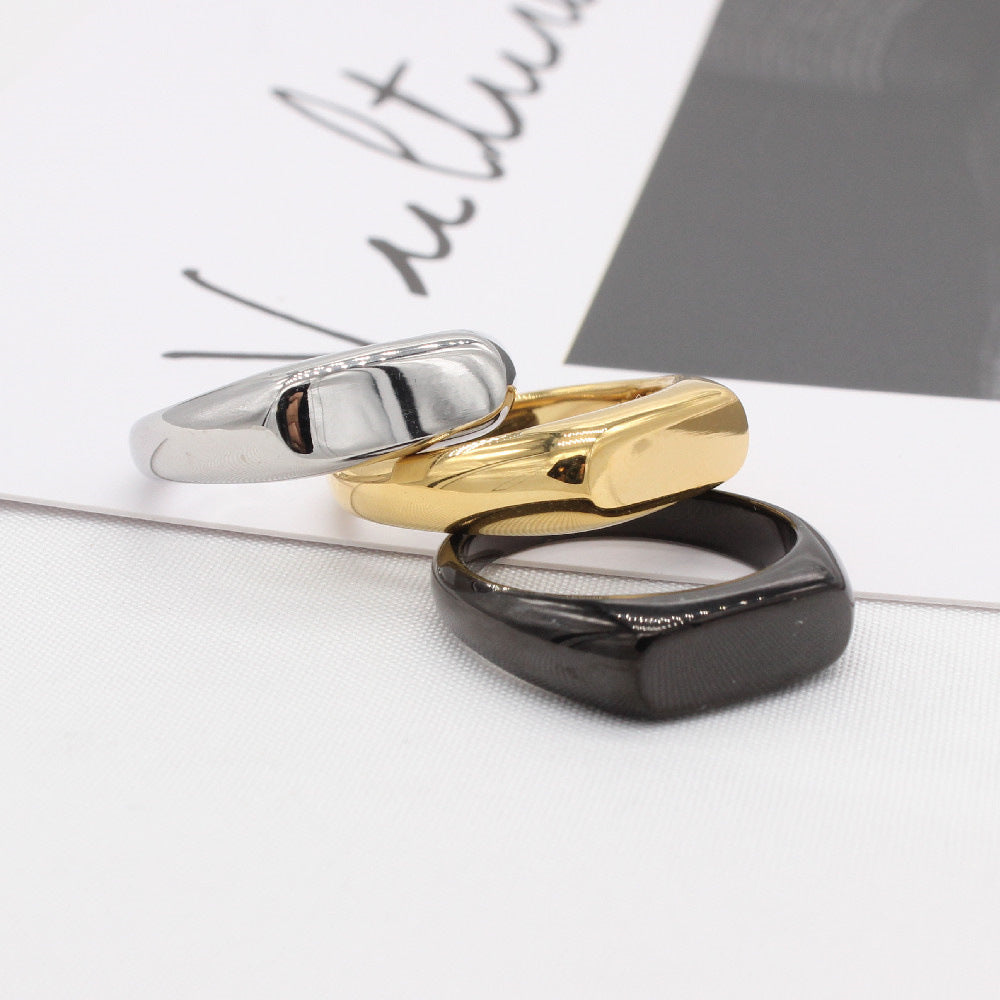 Fashionable Minimalist Titanium Steel Ring for Men and Women