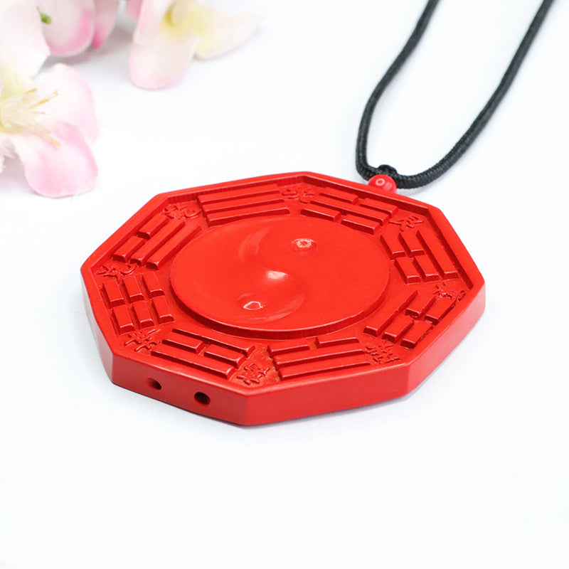 Red Sand Yin Yang Bagua Tag Pendant for Harmonizing and Protecting