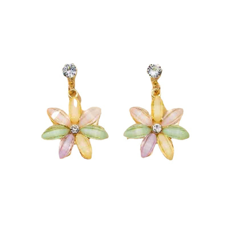 Exaggerated Colorful Flower Earrings - Vienna Verve Collection