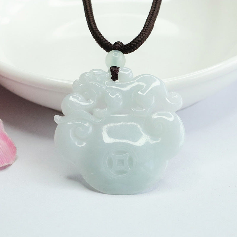 Fortune's Favor Sterling Silver Jade Pendant