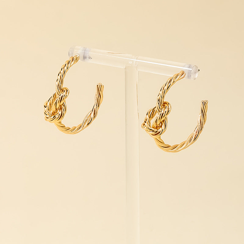 Creative Knot C-Shaped Stud Earrings - Vienna Verve Collection